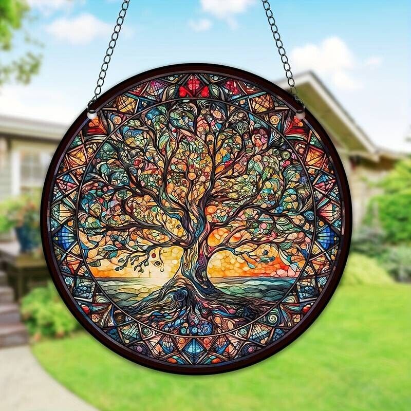 Tree Of Life Round Sun Catcher