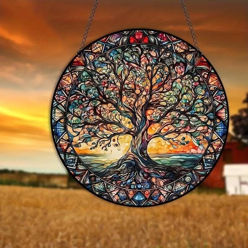 Tree Of Life Round Sun Catcher